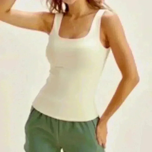 OGL Tops - *NWT* OGL Built-In Bra Soft Brushed Tank Top -  Ivory Size - XS